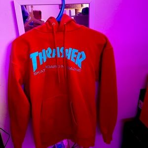Red Thrasher pullover hoodie